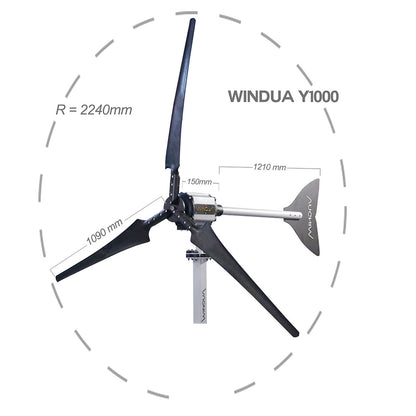 Windua Y1000 (1 KW) Horizontal Axis Wind Turbine