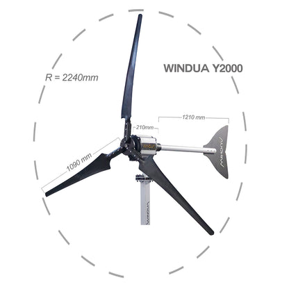 Windua Y2000 (2 KW) Horizontal Axis Wind Turbine